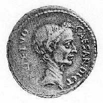 Münzbildnis des C. Julius Caesar. Aus: K. Lange, Charakterköpfe der Weltgeschichte. München 1949, S. 150. Mit freundlicher Genehmigung des R. Piper-Verlages, München